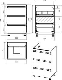 Misty Тумба с раковиной Чегет 55 R белая под стиральную машину – фотография-4